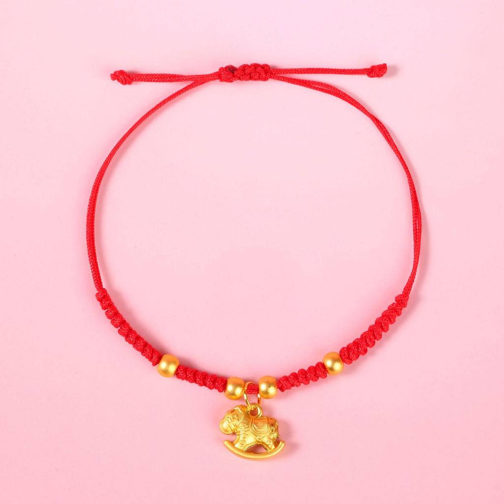 2026 Year of the Horse Zodiac Bracelet: Handmade Red String Ethnic Style Jewelry, Perfect for New Year or Small Gifts.
