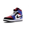 Air Jordan 1 Retro Mid Top 3 Unisex Sneakers Multi-Color White Blac-hyper-royal 554724-124