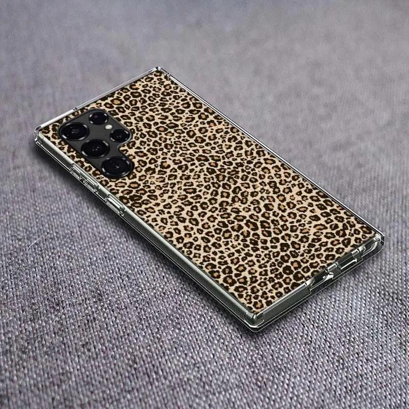 

Fashion Tiger Leopard Print Panther Cool Clear Phone Case for Samsung Galaxy S21 Plus S24 S23 S20 FE S22 S26 Ultra S25 Edge TPU Samsung S25 Edge