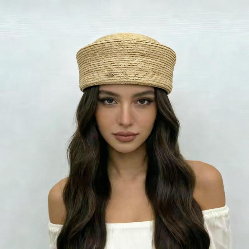 2026 Elegant Vintage 100% Raffia Sun Hats Women's Summer Vacation Fedoras Berets French Minimalist Party Pillbox Hat Straw Hat