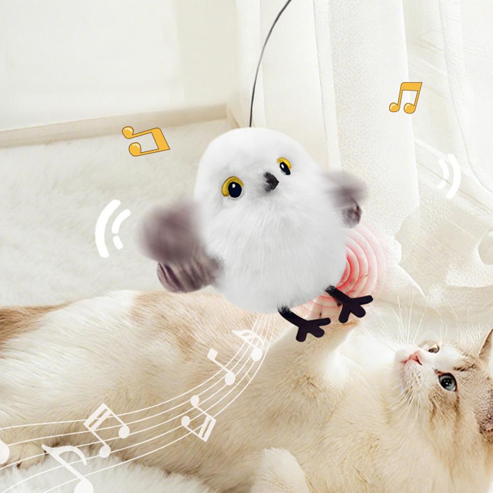 Automatic Dancing Bird Cat Toy with Sound Electric Fluttering Kitten Play Rechargeable Pet Toy Active Moving Pet Interactive