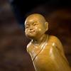 Wood Carving Chinese Characteristic Little Monk Decorate Small Statues Cute Home, Room, Office, Car Character Ornaments