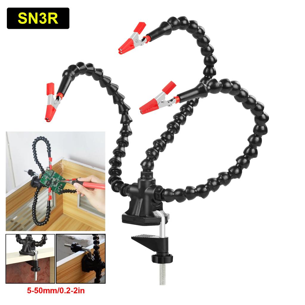 "Toolour 3/4/5-Arm Soldering Helping Hand - Adjustable Third Hand Tool with Desk Clamp & PCB Holder"