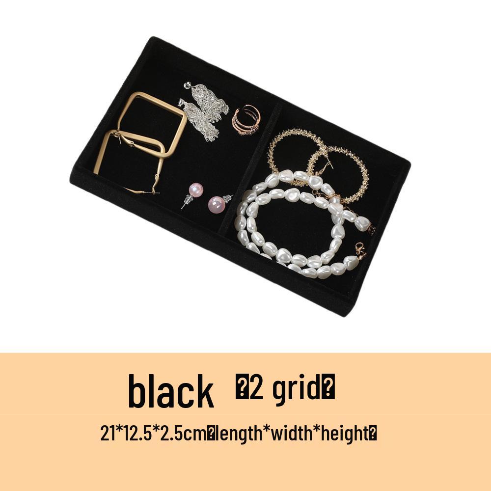 Velvet Jewelry Organizer Tray with Dividers for Necklaces, Earrings, and Rings
