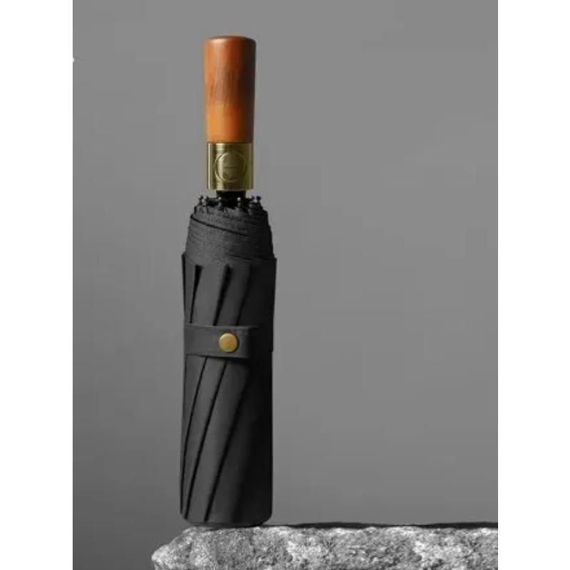 10 Valv Automatiskt Regnparaply med Benhandtag, Vikbart UV-skydd i Vintagestil, För Män och Kvinnor, Lämpligt för Många Tillfällen