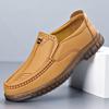 Fashion British Platform Non-slip Men's Loafers Spring Autumn Soft-soled Casual Driving Shoes Designer Solid Color Men Cow Leather Shoes