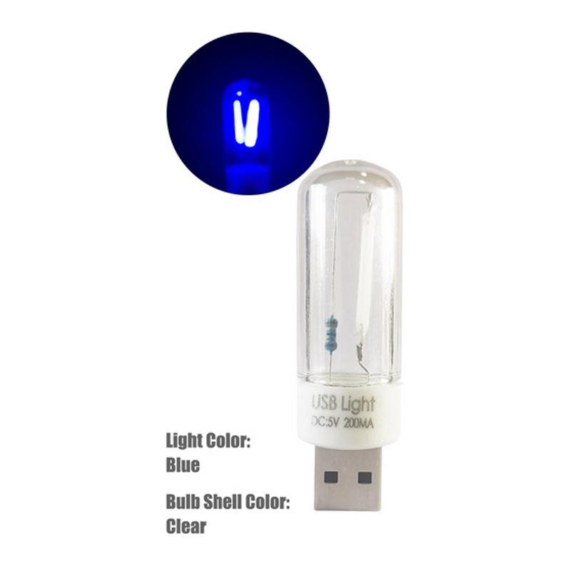 Multicolored Portable USB LED Light Bulbs T18 5V Mini Filament Night Lamp Warm Cool White Reading Lighting Eye Protection Lamps