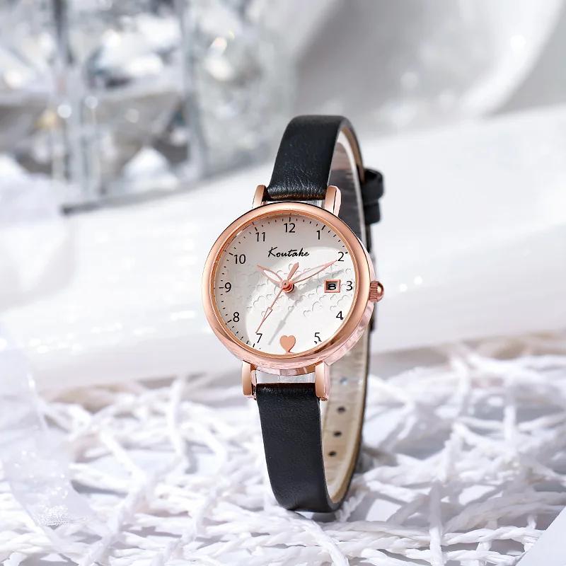 Fashion Love Digital Dial Women Watch Leather Strap Date Quartz Wristwatch Girls Clock Watches Montre Femme Dropshipipng Gifts