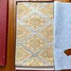 Used SALE Made by Hattori Textile Fukuro Obi Pure Silk Orient Chintz Amber Nishiki
