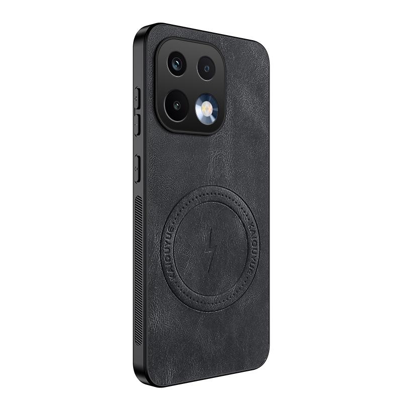 RealMe 16T Nappa Leather Textured Full Coverage Lens Anti-drop Magsafe Magnetic Protection Case