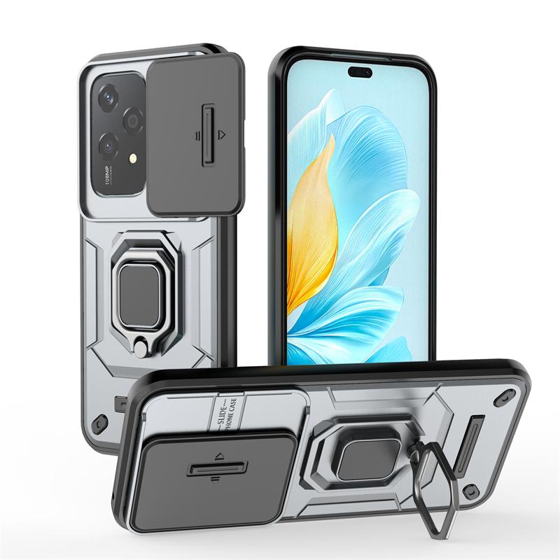 For Honor 200 Lite Case Cover Huawei Honor 200 Lite Capas Shockproof Back Slide Lens Protector Ring Holder Fundas Honor 200 Lite