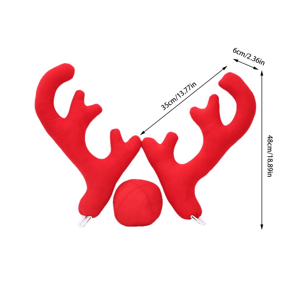 Car Christmas Reindeer Antler Decorations Reindeer Antlers Christmas Decor for SUVs Reindeer Auto Kit Christmas Car Decorations