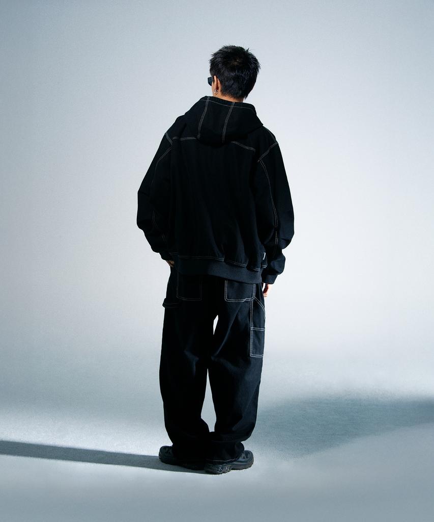 Treasure Flame Stitch Carpenter Pants Black