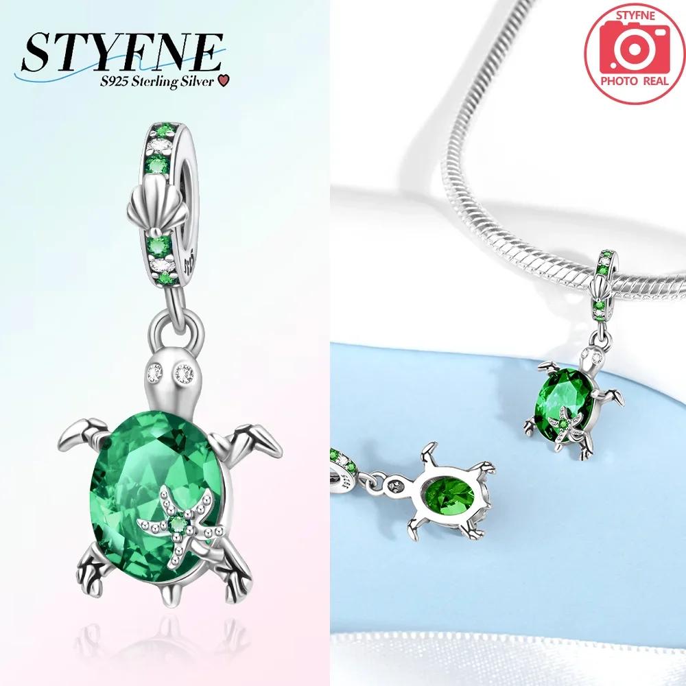 Original Copper Glass Sea Turtle Dangle Charm Fit Women'S Necklace Diy Bracelet Beads Jewelry Commemorative Gifts