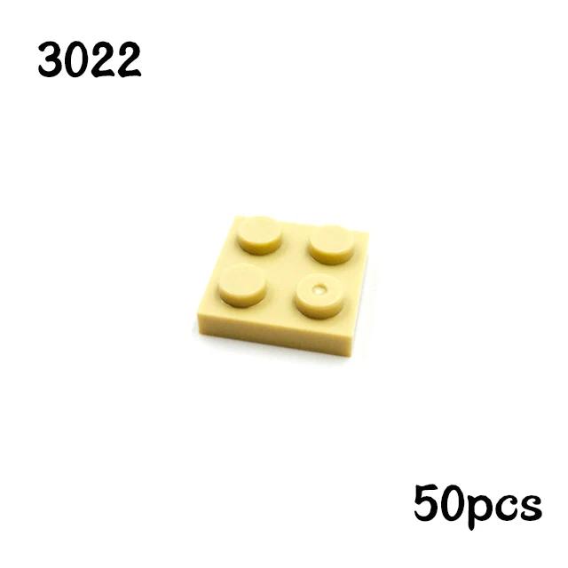50PCS MOC Assemble Particles 3022 Thin Plate 2x2 Dots Building Blocks 2*2 Figures Bricks DIY Educational Creative Toy for Kids
