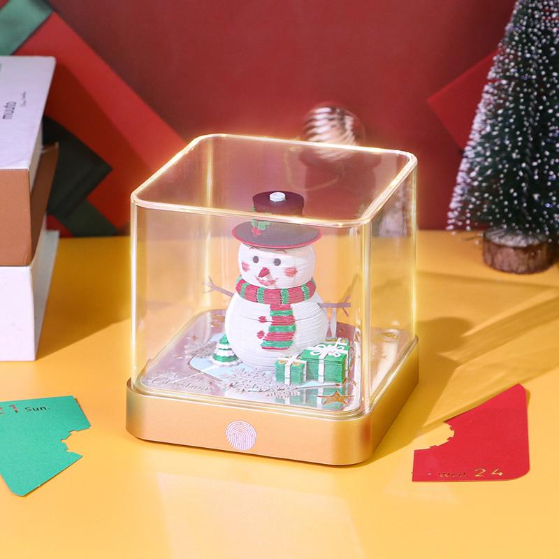 Time Piece Kalender 2026 Schreibtischkalender mit LED-Licht 3D Abreißkalender Papierschnitzkunst Notizblock Geschenk Weihnachten