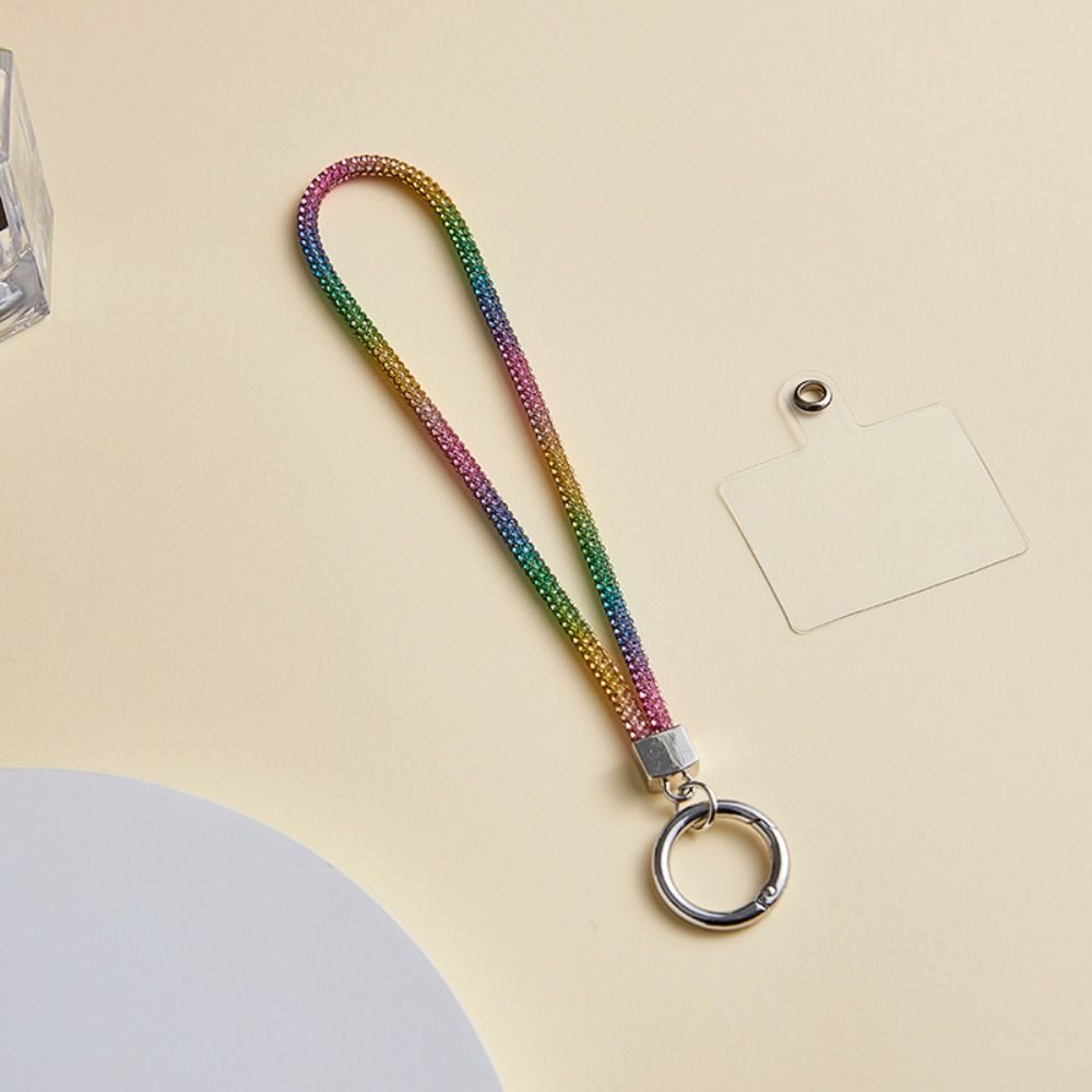 Hanging Cord Glitter Rhinestone Phone Lanyard Handheld Mobile Phone Chain  Women/Lady/Girl