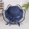 Weave Bow Straw Hat UV Protection Outdoor Visor Cap Simple Sun Protection Cap  Outdoor