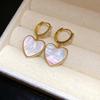 K real gold electroplated silver needle zircon fritillary love earrings light luxury high-end stud earrings retro court style earrings