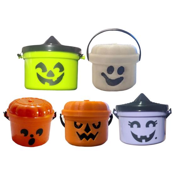 Halloween Pumpkin Bucket Miniature Design Pumpkin Orange Bucket Mini Storage Containers Festive Halloween Decoration