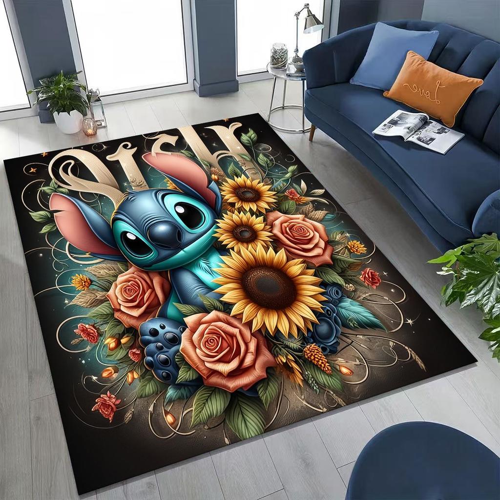 27 Style Stitch 2 Monster Cartoon  Rug for Bedroom Living Room Sofa Home Doormat Decor,Larger Kids Play Non-slip Floor Mat