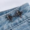 Crystal Crossed Star Waist Tighten Pins Nonrust Plating Easy To Install Adjustable Clip For Loose Pants Waist Adjusters