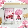 9 Pcs Pink Valentine's Day Kitchen Accessories Decor 6 Kitchen Towels 3 Heart Silicone Spatulas with Wooden Handles Pink Heart Gnome Bicycle Truck