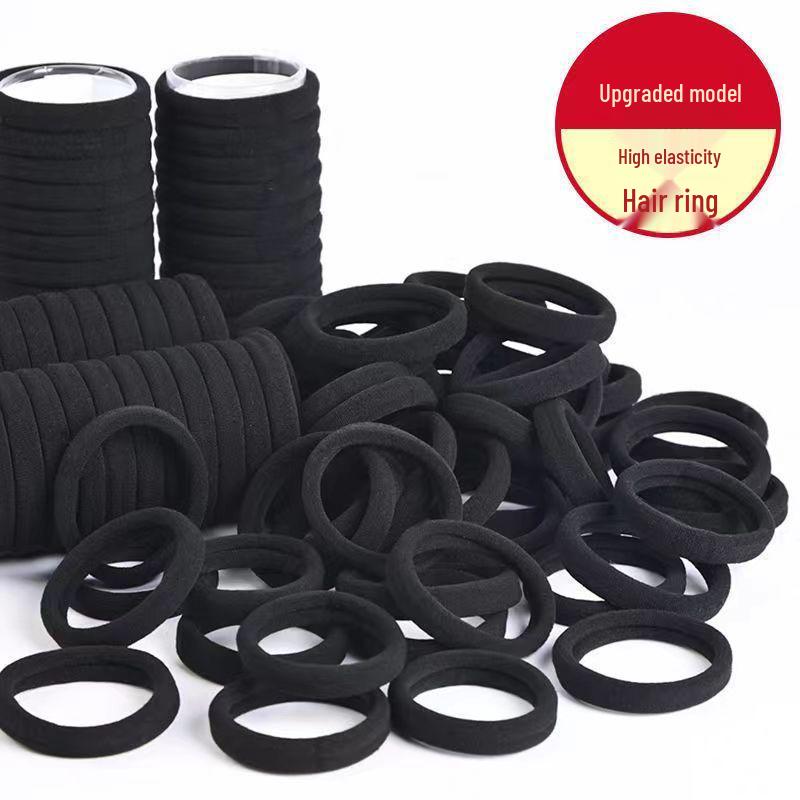 High-Elasticity Hair Tie for Women - Thick, Durable Black Ponytail Holder