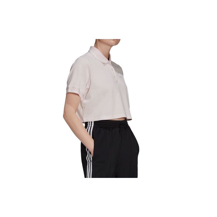 adidas Originals Short College Style Sports Short Sleeve Polo Shirt Women Tops Pearl-Crystal-Purple H56470