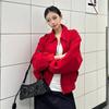 Unisex Versatile Lapel Zipper Jacket for Spring and Autumn - Short, Loose Fit