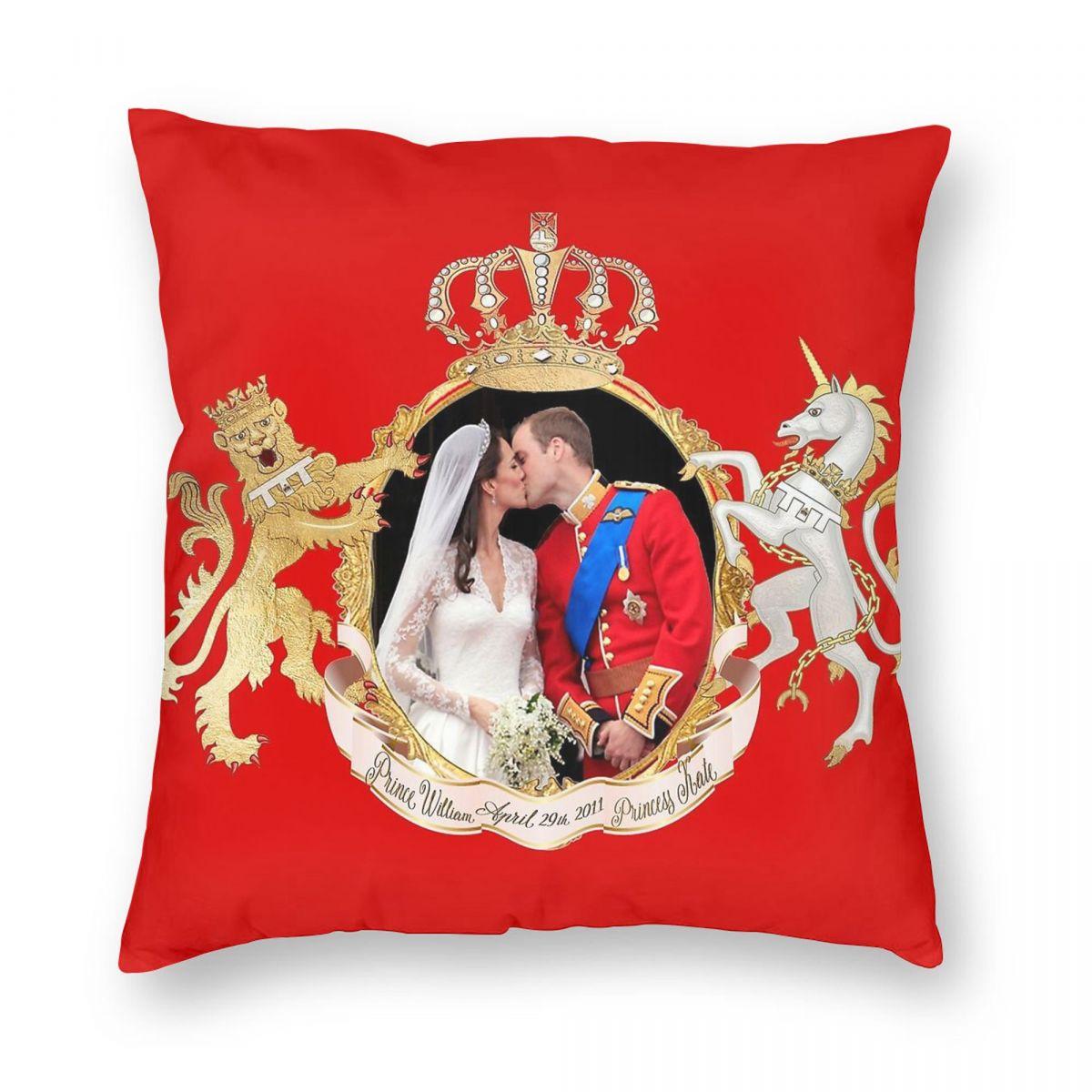 Kiss of Prince William And Kate Square Pillowcase Polyester Linen Velvet Pattern Zip Decorative Pillow Case Cushion Cover 45x45 30x30cm