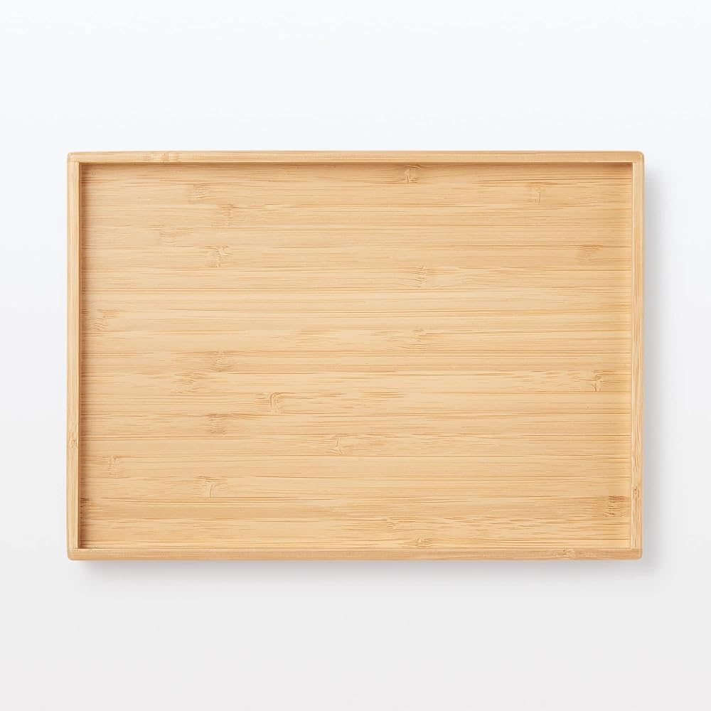 MUJI Stackable Bamboo Rectangular Storage Box with Half Lid, 26cm (W) X 185cm (D) X 25cm (H), Item