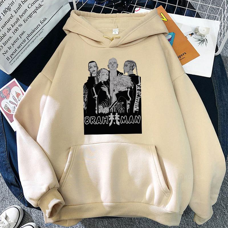 Japanese Anime Tokyo Revengers Hooded Pullovers Manga Cartoon BRAHMAN Senju Kawaragi And Imaushi Wakasa Loose Casual Sweatshirts