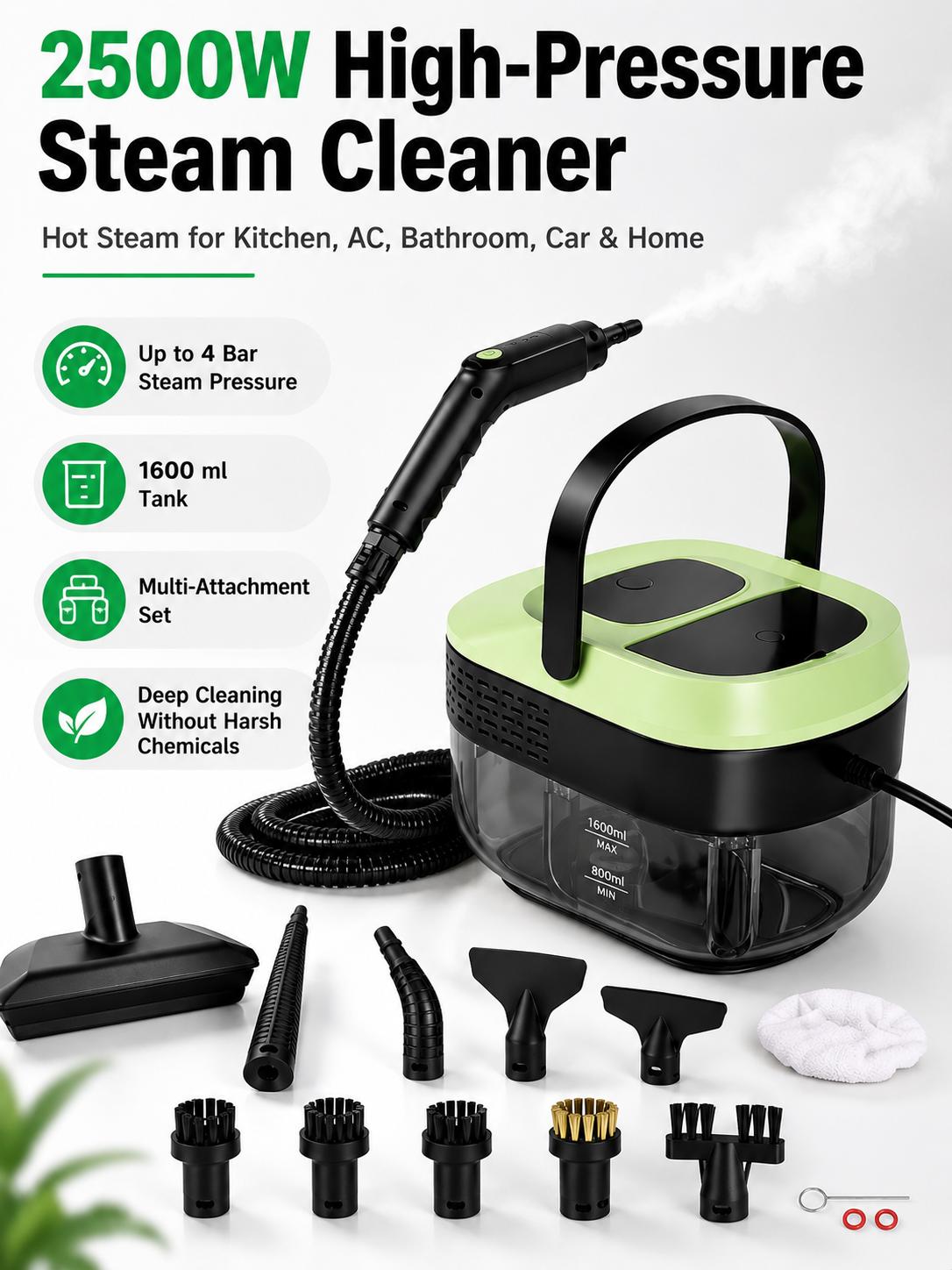 2500W High Pressure Steam Cleaner, 4