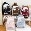 Women's Large Capacity Backpack Color Block Student Schoolbag Shoulder Bag