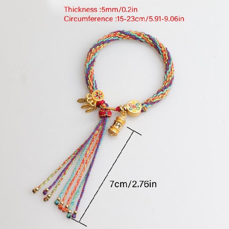 Vibranting Tibetan Handmade Woven Bracelet with Symbolic Patterns Portable Accessory for Festive and Spiritual Event