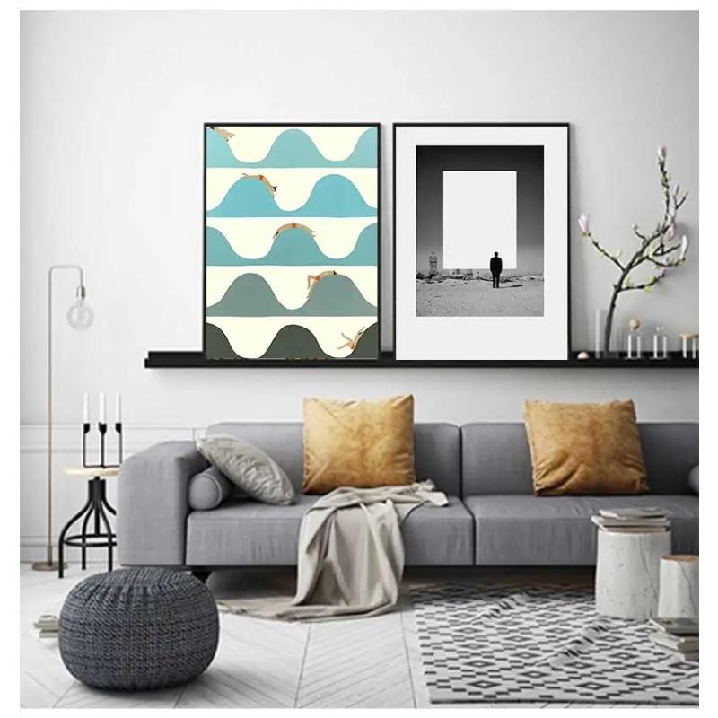 Wall Art Canvas Painting, Posters & Impressions Humorous Posture, Color Pictures, Modern Living Room, Home Decor