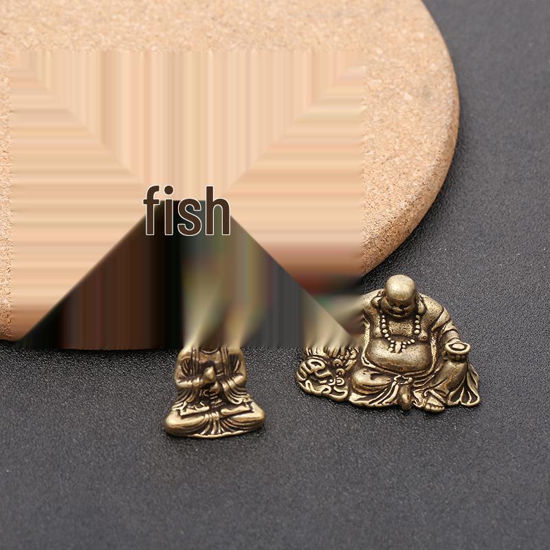 Portable Feng Shui Buddha Bronze Ornament Keychain for Living Room Decor