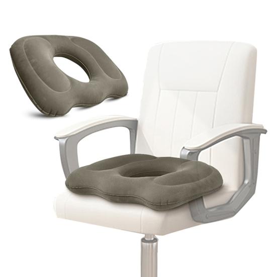 Inflatable Cushion Mid Hollow Anti-Decubitus for Hemorrhoids Flocked Buttock Cushion Fit Most Seats Home Supplies