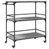 VidaXL Kitchen Trolley, Storage Shelf with Wheels, Organizer for Living Room Bathroom Office Toilet, Sonoma Grey 842334