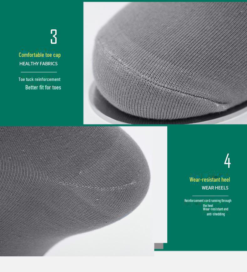 Bamboo Fiber Business Socks Gift Box - 5 Pairs, Unisex, Solid Color, All Seasons, Sweat-Absorbent, Breathable, Deodorant