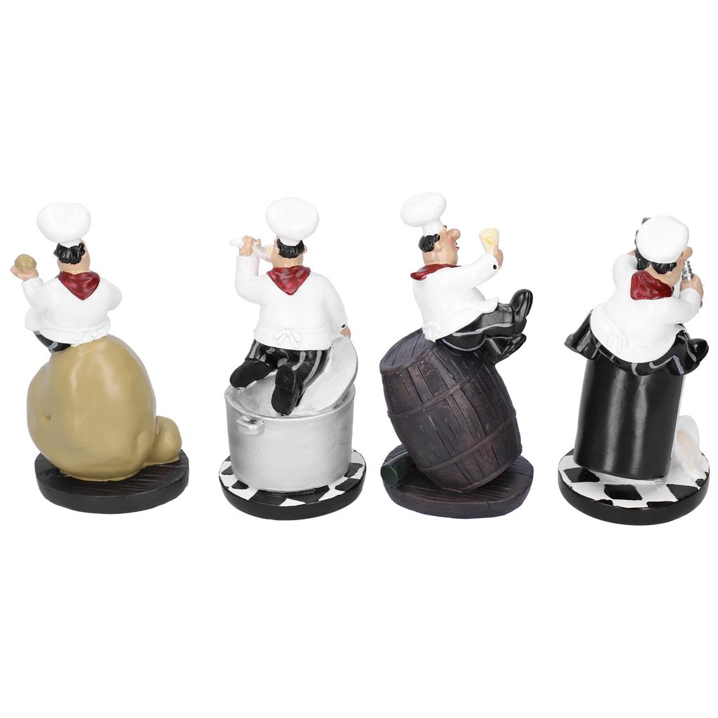 Model Chef Statue Figurines Set Kitchen Decor with Potatoes Resin Ornaments Collectible Gift