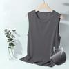 Men's Summer Solid Color Casual Sleeveless Top Round Neck Breathable Plus Size Vest