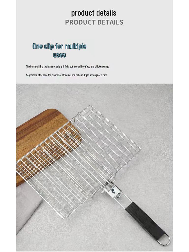 Multi-Function Folding Handle Grill Basket for Chicken, Fish, Meat, and Corn
