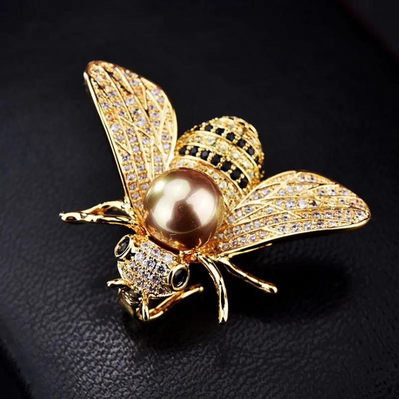 Fashion Creative High-End Insect Zircon Bee Brooch Femininity Versatile Corsage Pin Accessories