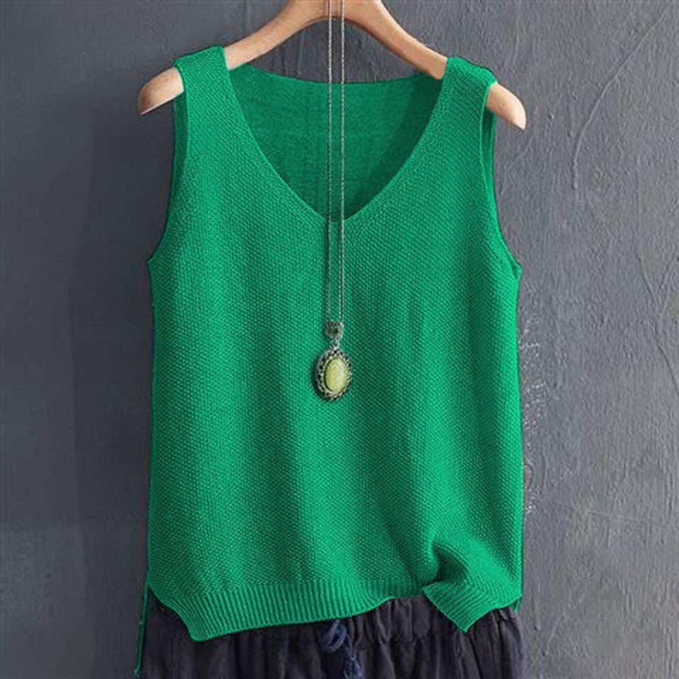 - catty loose large size sling vest women's summer knitted ice silk T-shirt bottoming shirt sleeveless inner top