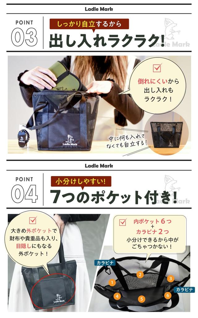 By Mini Size Spa Sauna Mesh Quick Large 6 Inner 1 Outer Carabiner for Public Hot Can Store Sauna Hilo Bag Mini [Ladle Mark] [Supervised YouTuber] Bag,