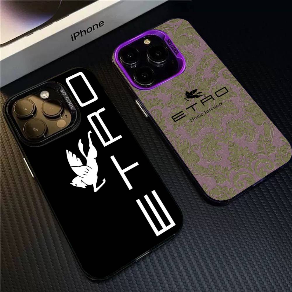 Luxuxy E-ETRO Logo Colorful Phone Case For IPhone 17 16 15 14 13 12 11 Pro Max Plus Matte Cover