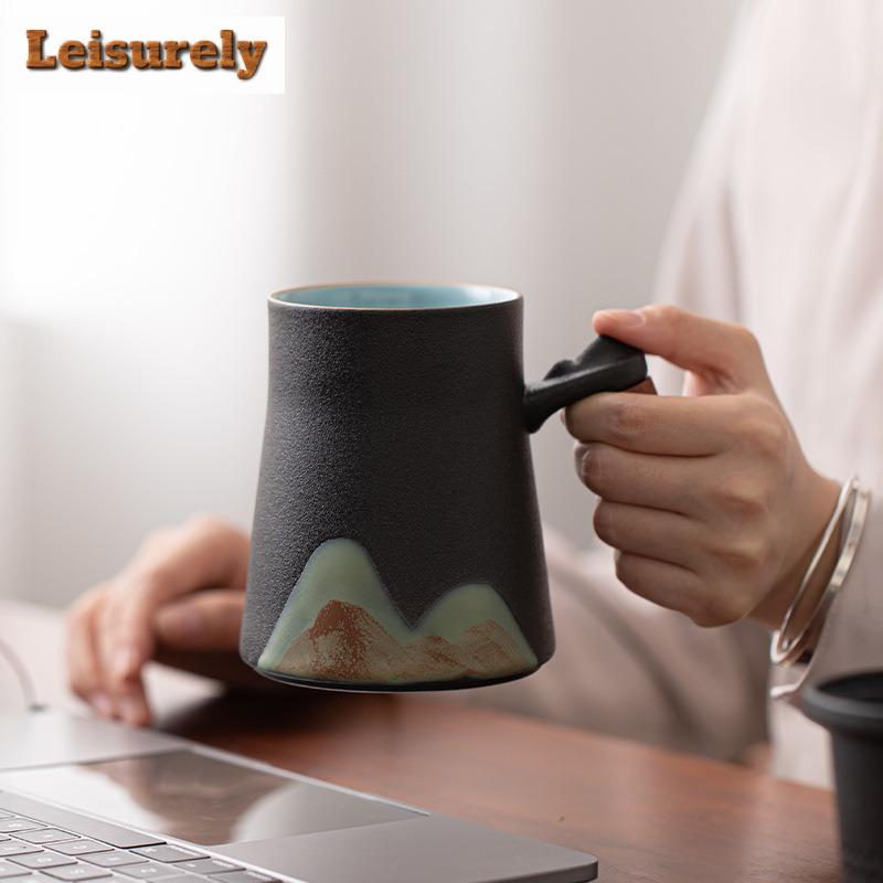 450ml Distant Hills Filter Tea Separator Cup Japanese Water Separation Tea Mug with Infuser Tea Soaking Office Water Cup Gift