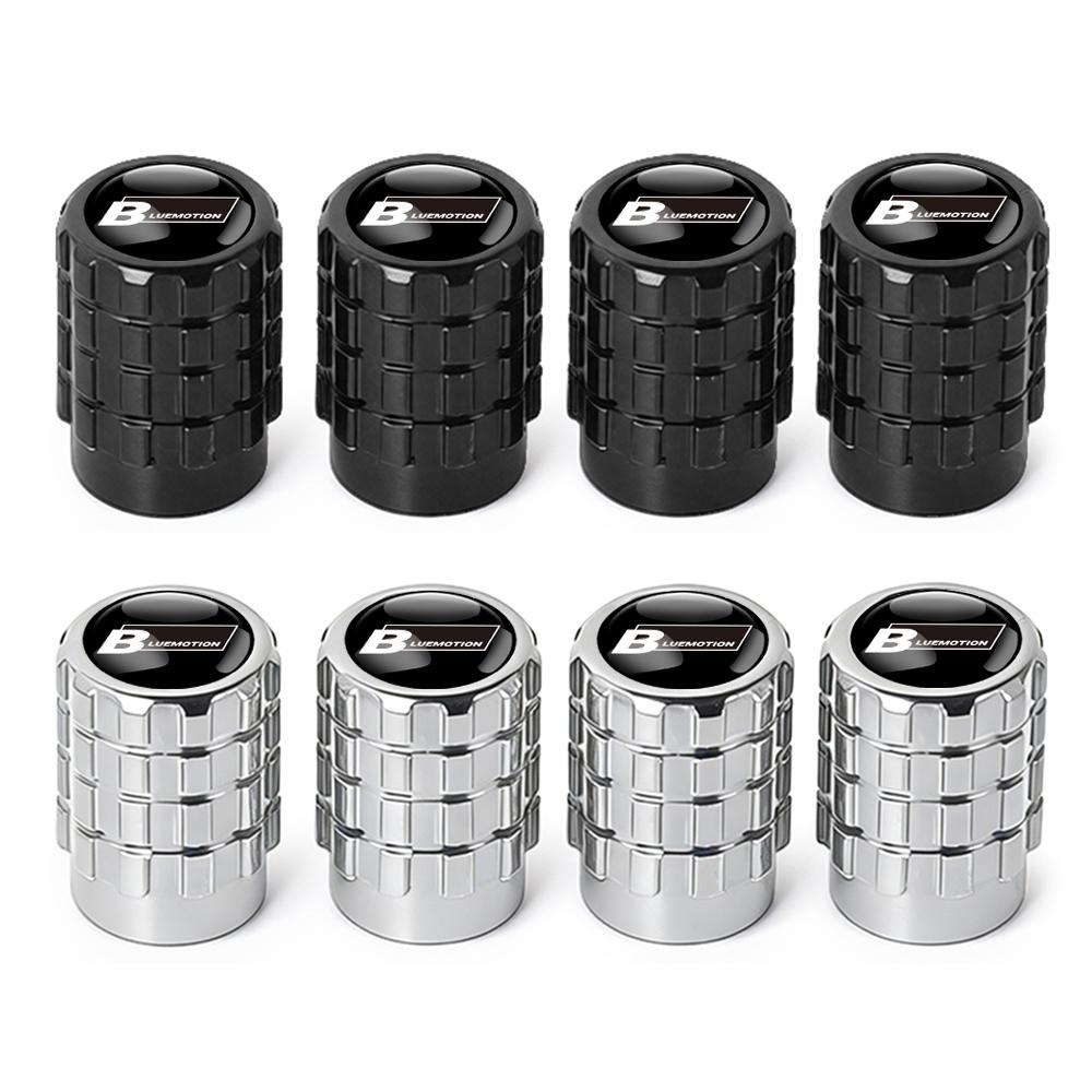4PC Aluminium Car Tire Valve Stems Cap Gear-Shaped-Valve For Volkswagen TSI TDI R32 MK4 GTI Golf Polo Tiguan Passat Jetta Touran